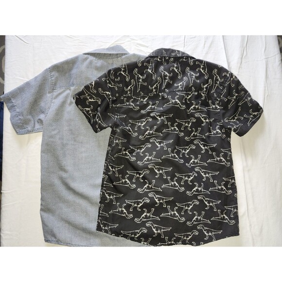 Bold Blue Collar Button Down Kids Shirt Set 6-7 - Picture 3 of 6